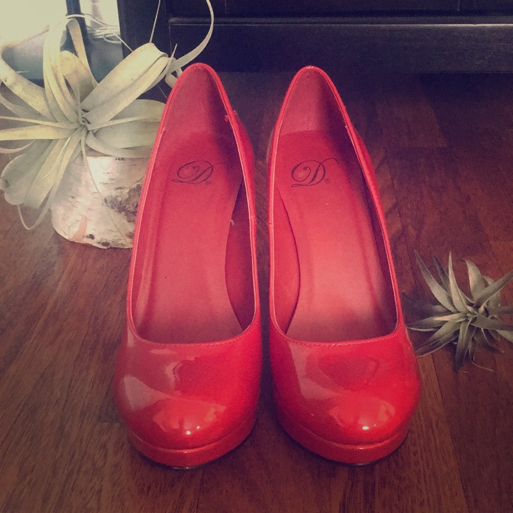 Cherry red pumps